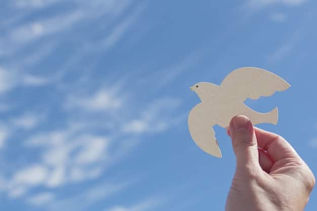 A close-up of hands releasing a dove into the sky, symbolizing the act of letting go and finding freedom through forgiveness.