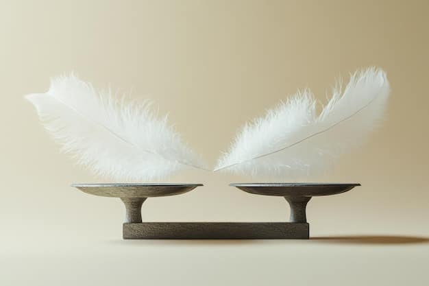 A balanced scale with a heart on one side and a feather on the other, representing the concept of weighing good deeds and their consequences.