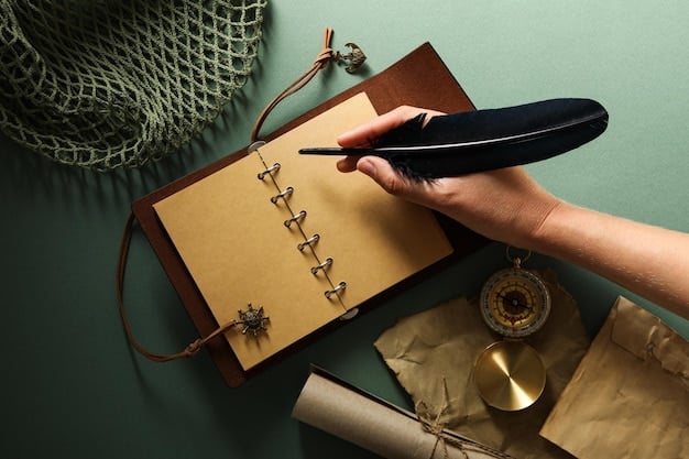 A close-up shot features a hand writing in a journal with a fountain pen. The page is filled with handwritten notes, doodles, and colorful highlights, representing the personal and expressive nature of spiritual journaling.