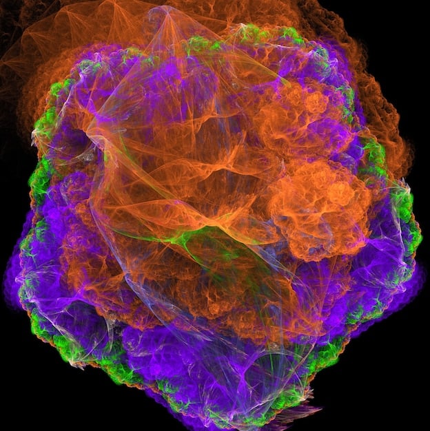 A colorful depiction of brainwaves at different frequencies (delta, theta, alpha, beta, gamma) overlaid on an image of a human brain.