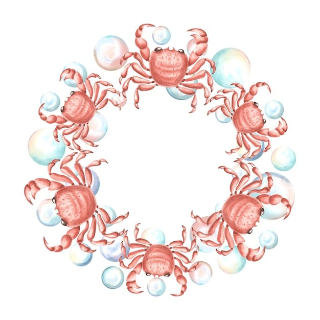 A soft, watercolor illustration of the Cancer zodiac symbol (the crab) nestled among heart-shaped leaves, symbolizing Cancer's nurturing and empathetic nature. The background features a warm, inviting home.