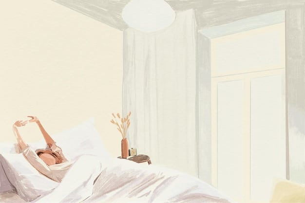 An illustration of a person sleeping peacefully in a luxurious bedroom filled with soft textures, warm lighting, and natural elements like plants and flowers. The dream symbols floating above include a diamond, a cozy blanket, and a gourmet meal.