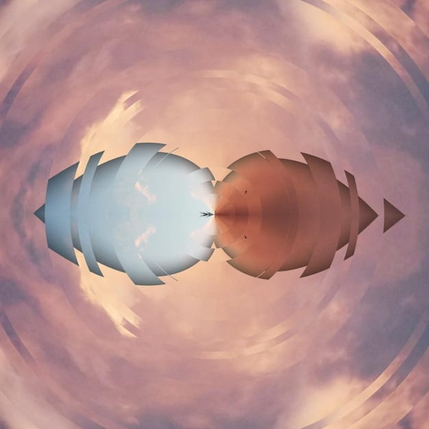 A split image contrasting direct and retrograde motion of Mars. On one side, an arrow shows a forward-moving Mars with vibrant, outward-reaching energy. On the other side, an arrow shows a backward-moving Mars with constricted, inward-focused energy, visually representing the shift during retrograde.