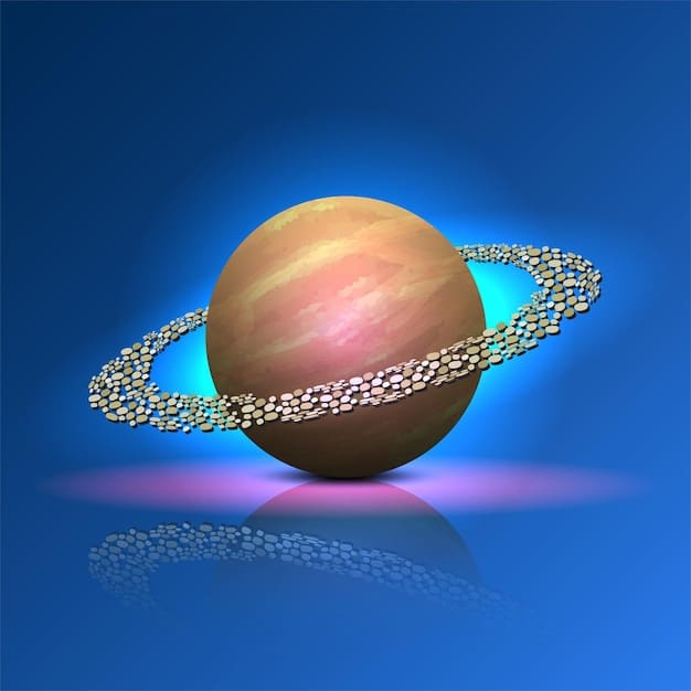 A graphic illustration showing Chiron's orbit between Saturn and Uranus, highlighting the blend of structured limitations and rebellious innovation. Light rays emanate from Chiron, symbolizing healing energy.
