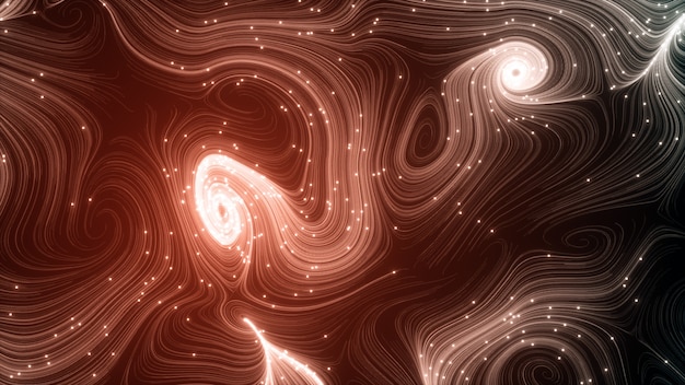 An artistic rendition of Jupiter and Saturn seemingly overlapping, with swirling cosmic dust and particles enhancing the sense of celestial alignment.
