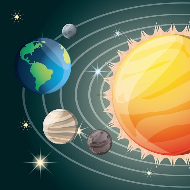 A stylized diagram showing the Earth's orbit around the sun. The diagram clearly labels the solstices (summer and winter) and equinoxes (spring and autumn) at their respective orbital locations. Arrows indicate the direction of Earth's orbit, and annotations briefly explain the sunlight distribution at each point.