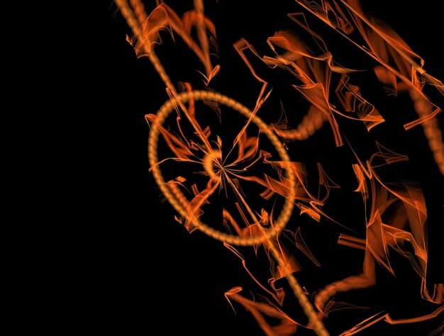 An image symbolizing Mars retrograde, featuring fiery energy slowed down by gears and chains, representing the challenges in motivation and drive during this period.