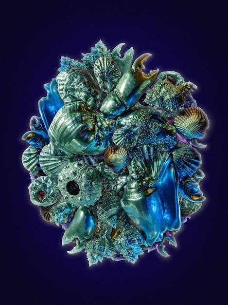 A digital collage featuring various zodiac symbols (Aquarius, Pisces, Aries) arranged around a central image of a seedling sprouting from the ground. The color scheme is vibrant and energetic.