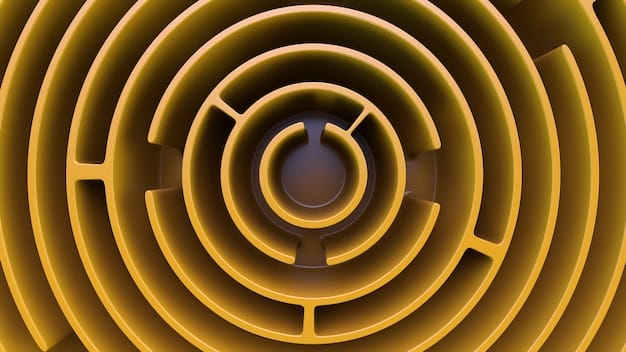 A close-up of a labyrinth or maze, symbolizing the confusing and deceptive pathways one might encounter during Neptune in Pisces if not grounded and aware.