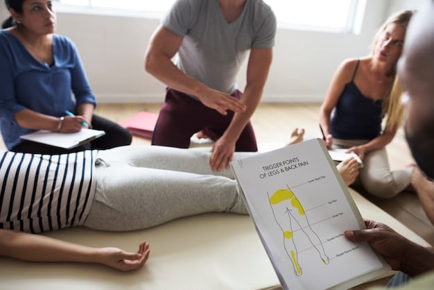 A diagram illustrating the different steps in a guided mindfulness meditation session, including finding a quiet space, focusing on breath, body scan, and mindful awareness of thoughts. The diagram is clean and visually appealing, using icons and text to explain each step.