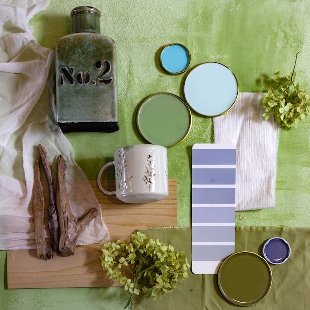 A mood board showcasing different textures, color palettes, and decor styles associated with each of the four elements: fire, earth, air, and water.