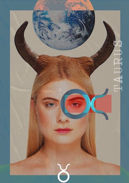 A collage of images representing the artistic styles associated with different zodiac signs: bold abstract paintings for Aries, serene landscapes for Taurus, playful digital art for Gemini, and emotionally resonant portraits for Cancer.