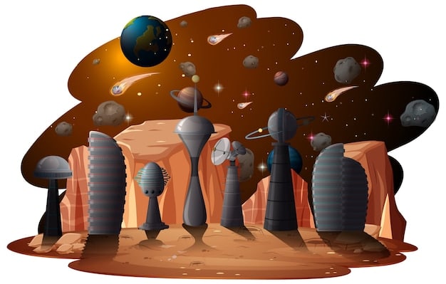 A detailed illustration comparing the sizes of several recently discovered exoplanets with Earth, highlighting their distances from their respective stars and potential habitability. The exoplanets vary in color and appearance to reflect their potential atmospheric compositions.