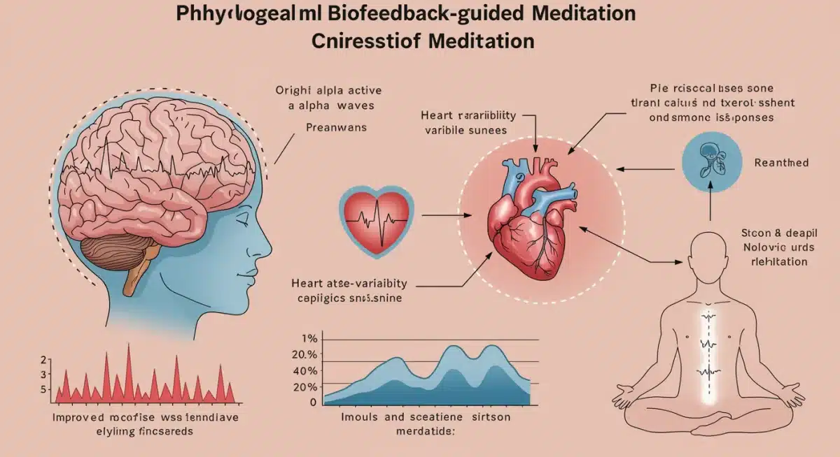 Infographic showing physiological benefits of biofeedback meditation