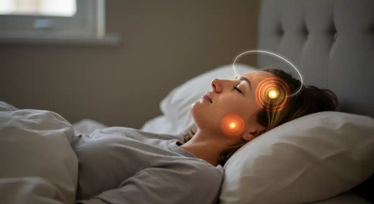 Person practicing body scan meditation in bed for sleep
