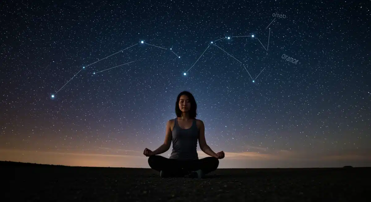 Person meditating under a starry sky, spiritual growth