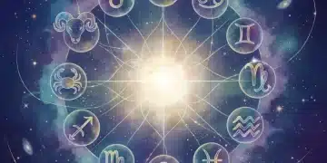 Zodiac signs in a celestial circle, symbolizing spiritual alignment for 2026.